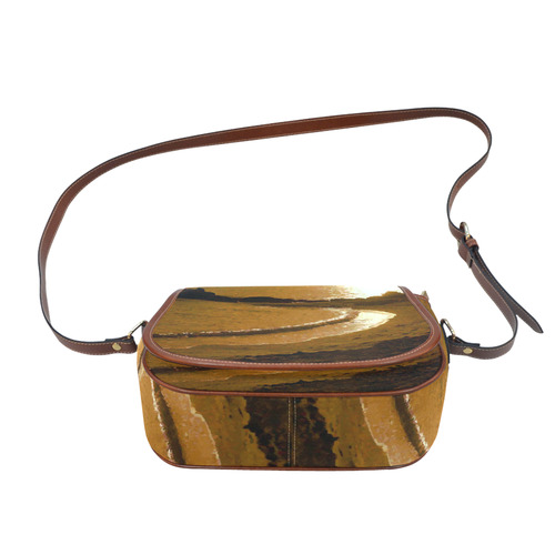 Cliffs on Beach at Sunset Landscape Saddle Bag/Large (Model 1649)