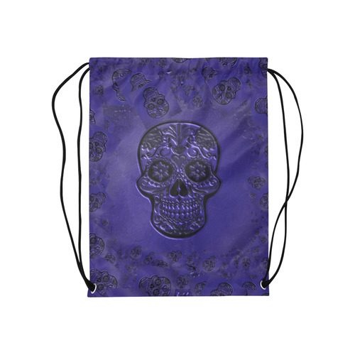 Skull20170227_by_JAMColors Medium Drawstring Bag Model 1604 (Twin Sides) 13.8"(W) * 18.1"(H)