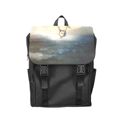 An barn owl flies over the lake Casual Shoulders Backpack (Model 1623)