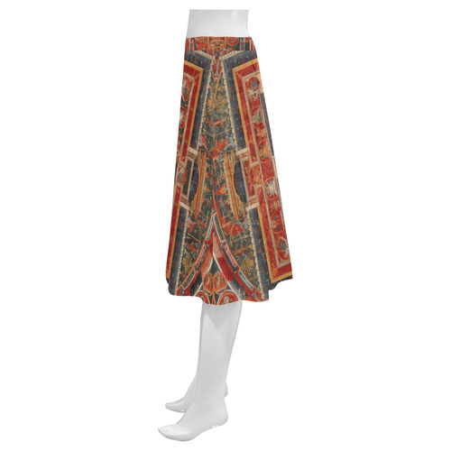Mandala  of  Bodhisattva of Transcendent Wisdom Mnemosyne Women's Crepe Skirt (Model D16)