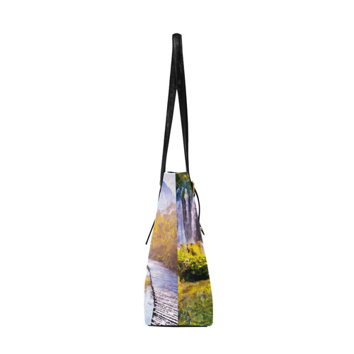 Waterfalls Forest Mountains Nature Landscape Euramerican Tote Bag/Large (Model 1656)