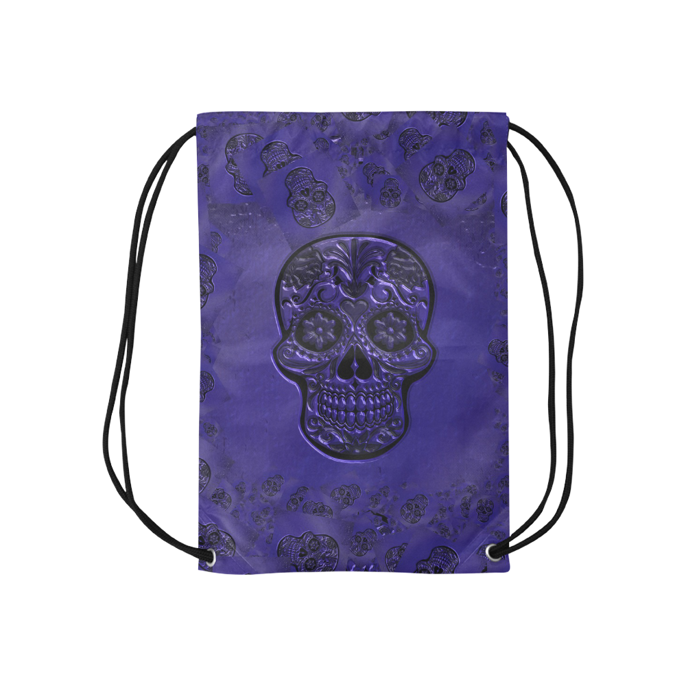 Skull20170227_by_JAMColors Small Drawstring Bag Model 1604 (Twin Sides) 11"(W) * 17.7"(H)