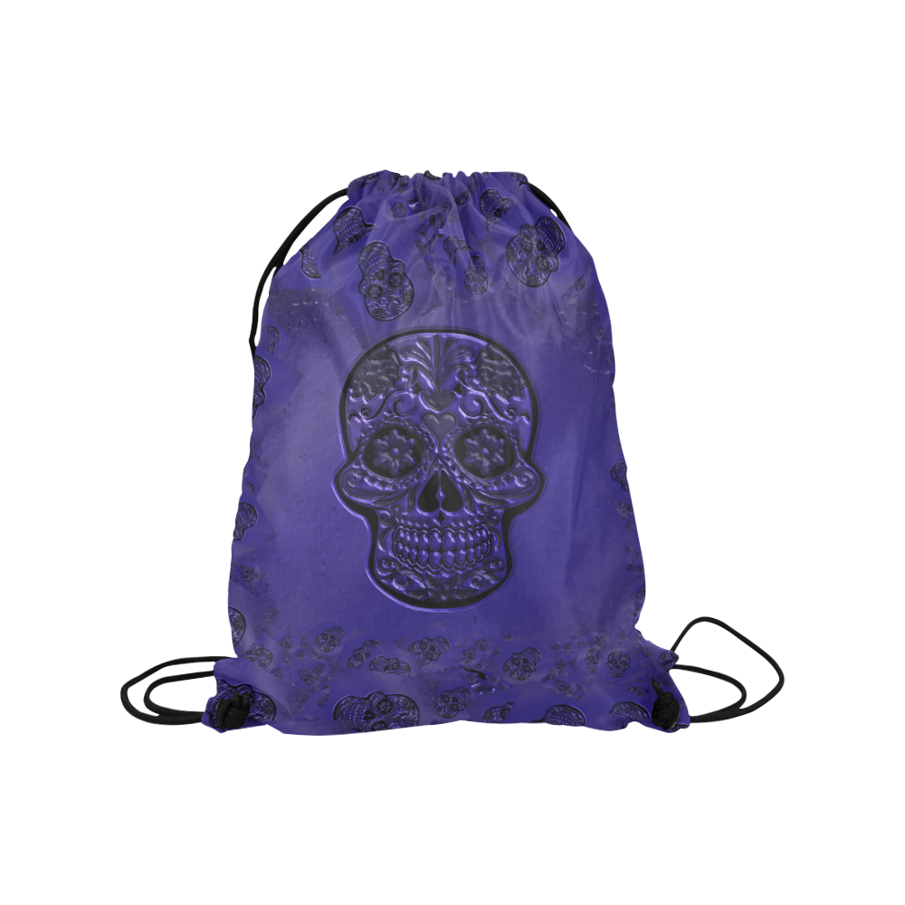 Skull20170227_by_JAMColors Medium Drawstring Bag Model 1604 (Twin Sides) 13.8"(W) * 18.1"(H)