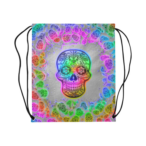 Skull20170246_by_JAMColors Large Drawstring Bag Model 1604 (Twin Sides)  16.5"(W) * 19.3"(H)