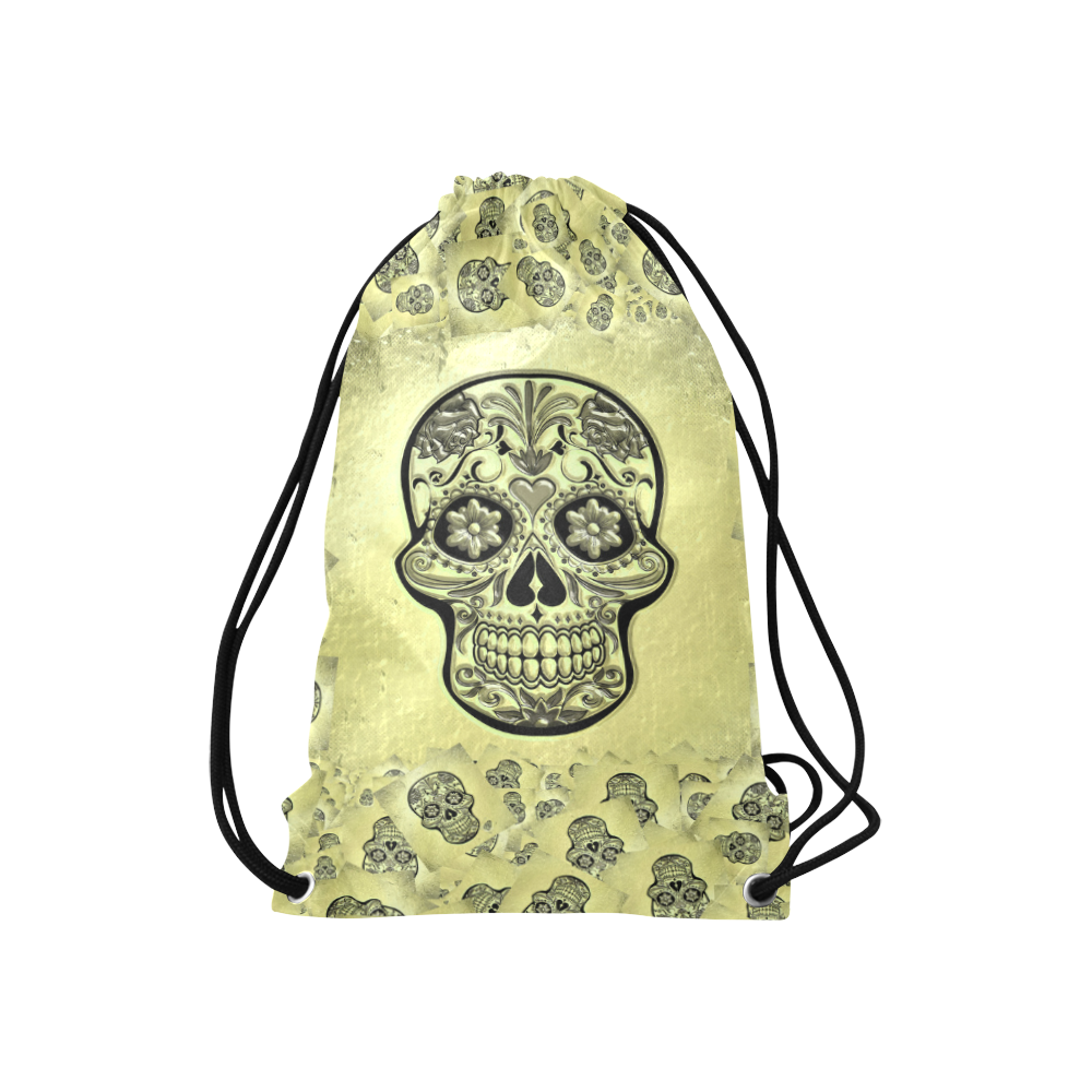 Skull20170234_by_JAMColors Small Drawstring Bag Model 1604 (Twin Sides) 11"(W) * 17.7"(H)