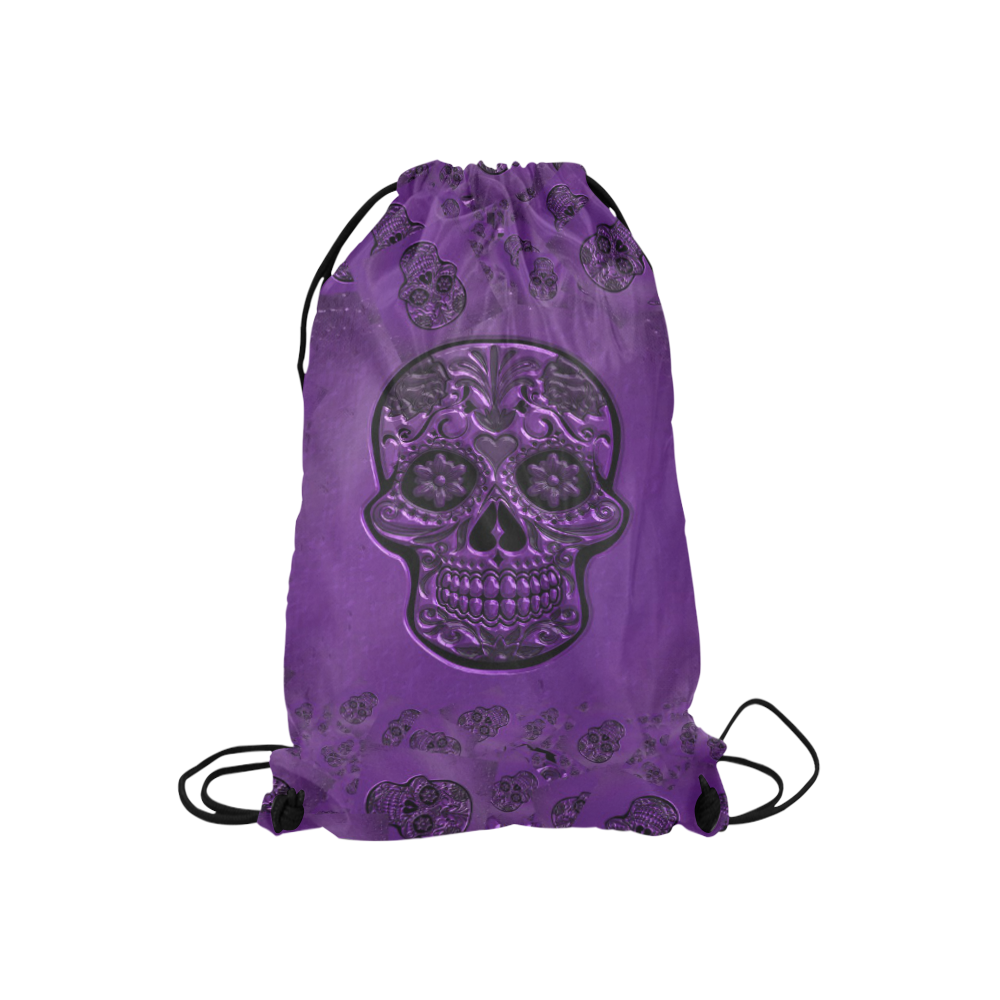Skull20170228_by_JAMColors Small Drawstring Bag Model 1604 (Twin Sides) 11"(W) * 17.7"(H)