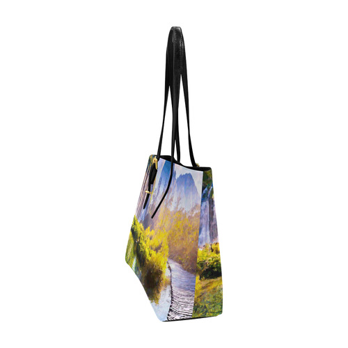 Waterfalls Forest Mountains Nature Landscape Euramerican Tote Bag/Large (Model 1656)