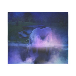 An Awesome Unicorn Beside A Magic Lake Cotton Linen Wall Tapestry 60"x 51"