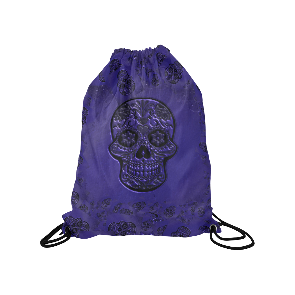 Skull20170227_by_JAMColors Medium Drawstring Bag Model 1604 (Twin Sides) 13.8"(W) * 18.1"(H)