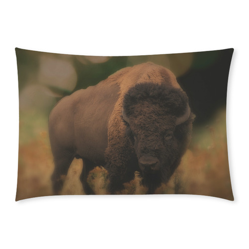 Awesome Powerfull Bison In Wildlife Custom Rectangle Pillow Case 20x30 (One Side)