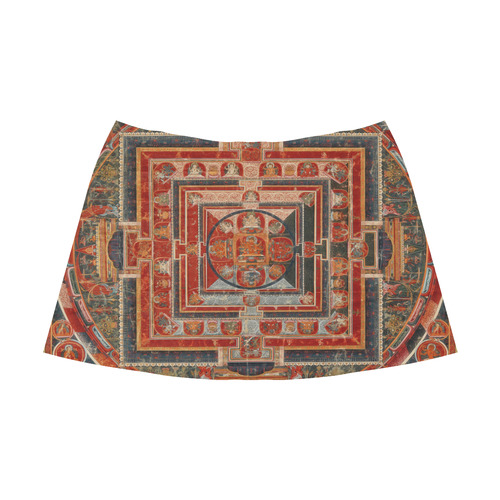 Mandala  of  Bodhisattva of Transcendent Wisdom Mnemosyne Women's Crepe Skirt (Model D16)