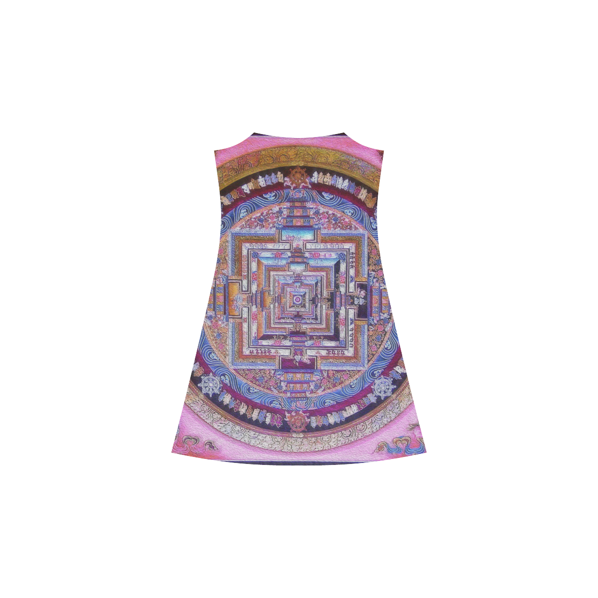 Buddhist Kalachakra Mandala Alcestis Slip Dress (Model D05)
