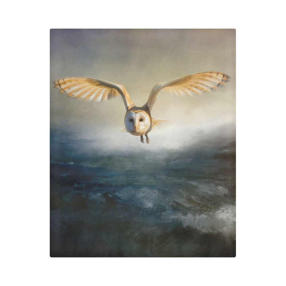 An barn owl flies over the lake Duvet Cover 86"x70" ( All-over-print)