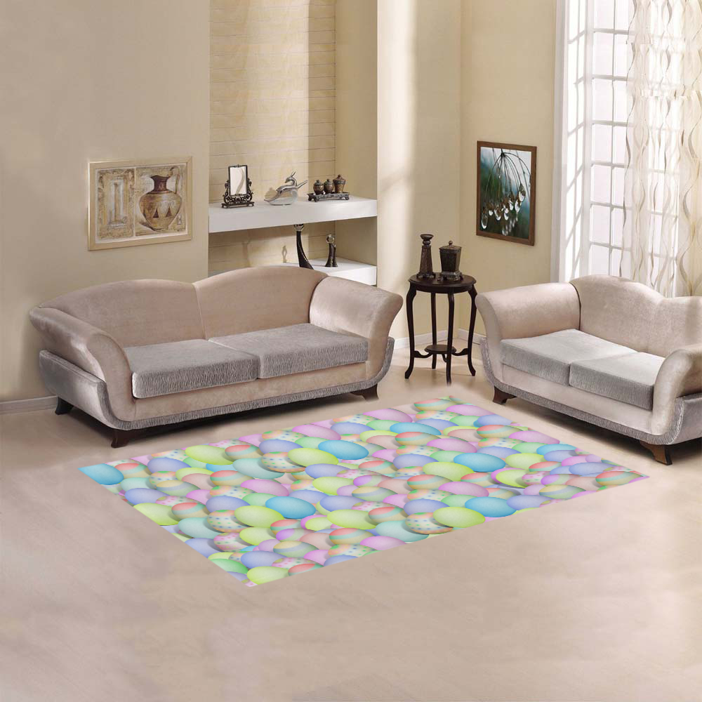 Pastel Colored Easter Eggs Area Rug 5'x3'3''