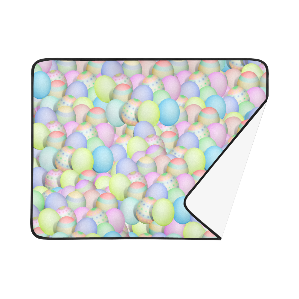 Pastel Colored Easter Eggs Beach Mat 78"x 60"