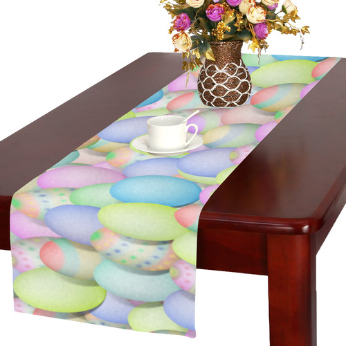 Pastel Colored Easter Eggs Table Runner 16x72 inch