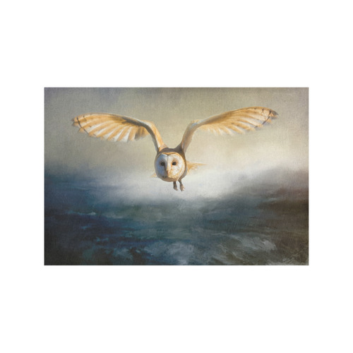 An barn owl flies over the lake Placemat 12''x18''