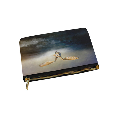 An barn owl flies over the lake Carry-All Pouch 9.5''x6''