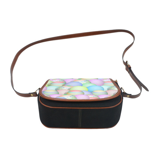 Pastel Colored Easter Eggs Saddle Bag/Small (Model 1649)(Flap Customization)