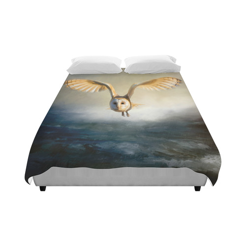 An barn owl flies over the lake Duvet Cover 86"x70" ( All-over-print)
