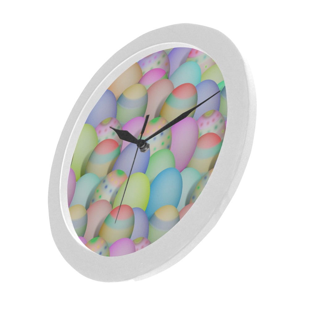 Pastel Colored Easter Eggs Circular Plastic Wall clock