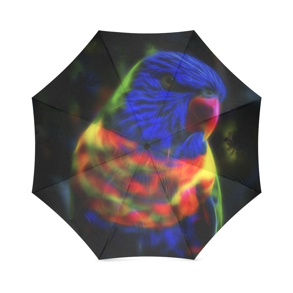 Rainbow parrot fractal Foldable Umbrella (Model U01)