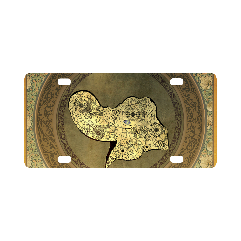 Mandala of cute elephant Classic License Plate