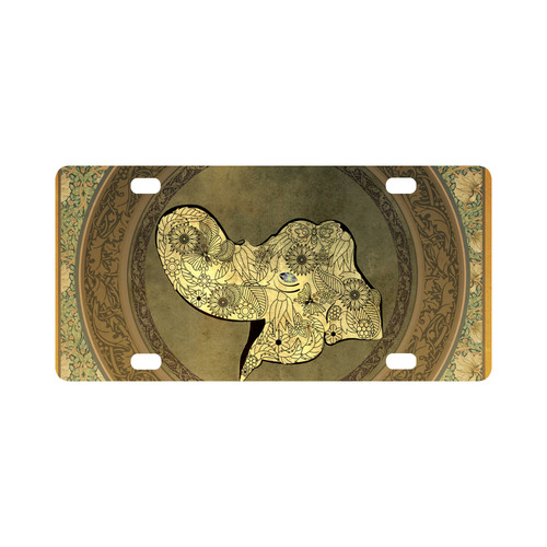 Mandala of cute elephant Classic License Plate