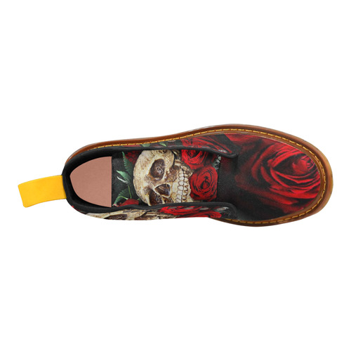 Skull with Flower Martin Boots For Women Model 1203H