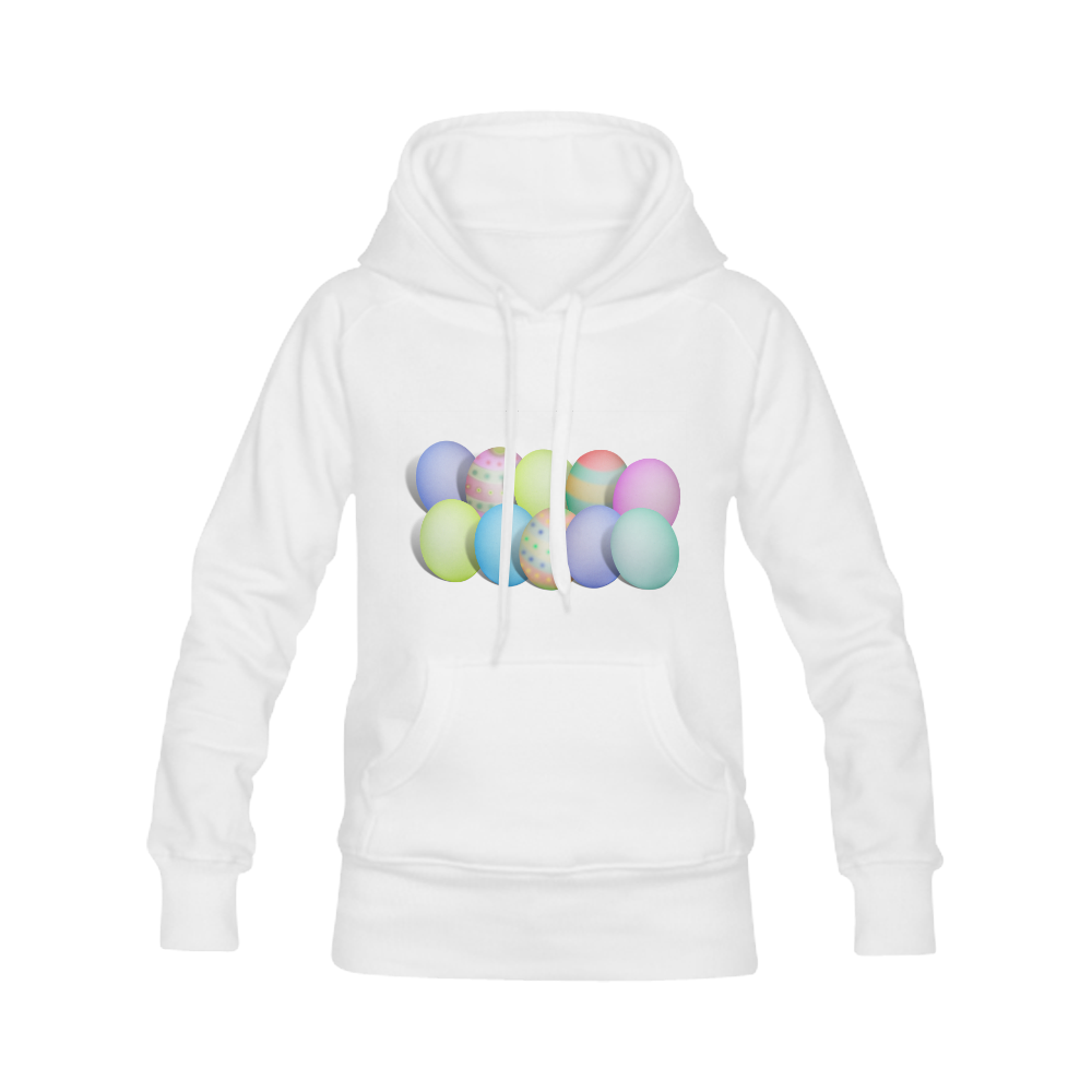 Pastel Colored Easter Eggs Women's Classic Hoodies (Model H07)