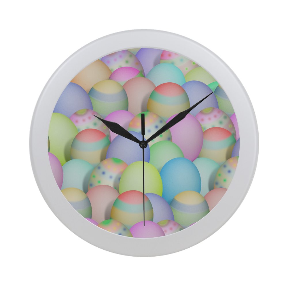 Pastel Colored Easter Eggs Circular Plastic Wall clock