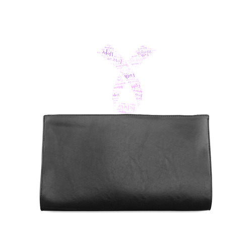 Purple Word Awareness Ribbon Clutch Bag (Model 1630)