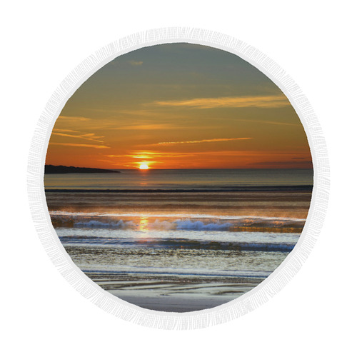 comb sunset Circular Beach Shawl 59"x 59"