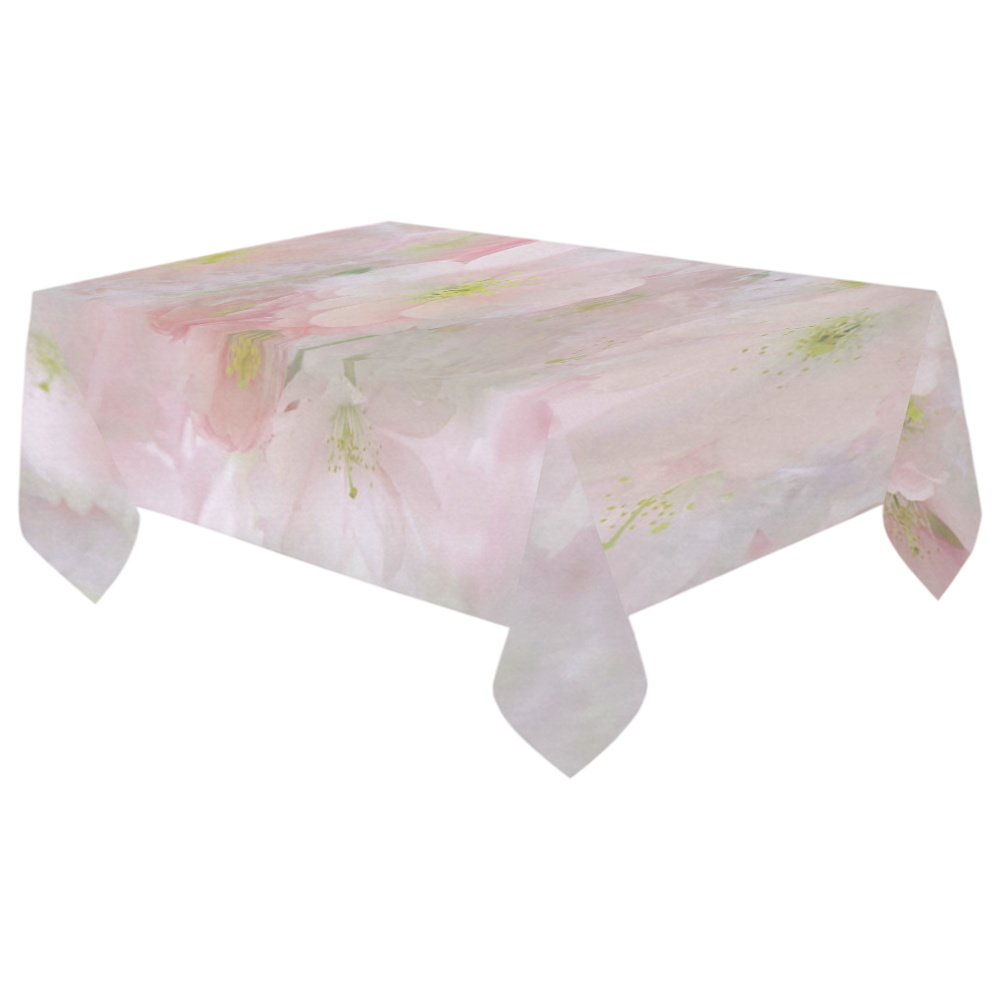 All Dreams in Pink Cotton Linen Tablecloth 60"x 104"