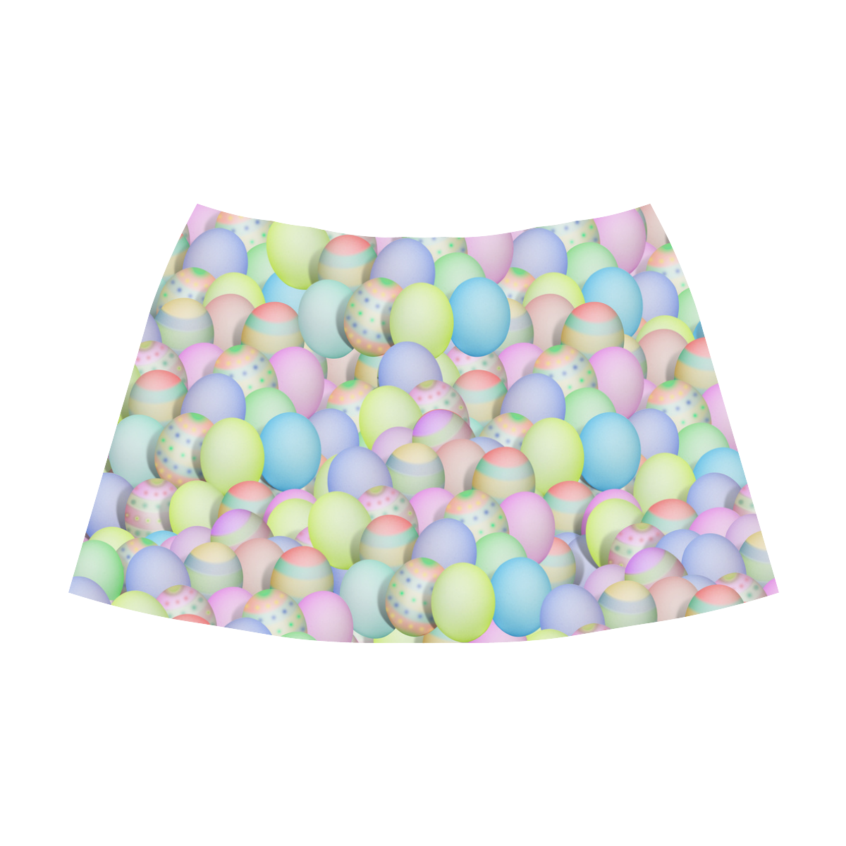 Pastel Colored Easter Eggs Mnemosyne Women's Crepe Skirt (Model D16)