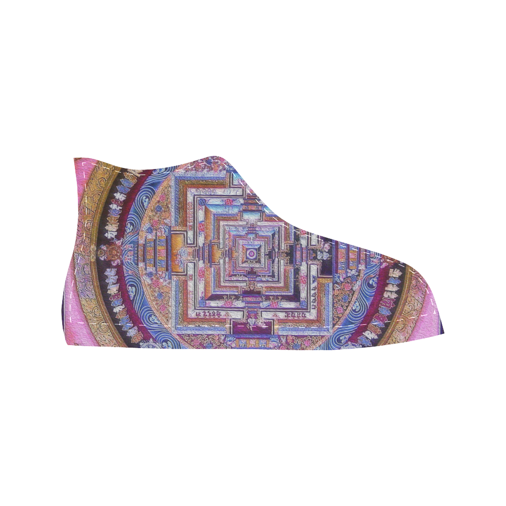 Buddhist Kalachakra Mandala Aquila High Top Microfiber Leather Women's Shoes (Model 032)