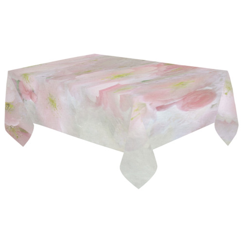 All Dreams in Pink Cotton Linen Tablecloth 60"x 104"