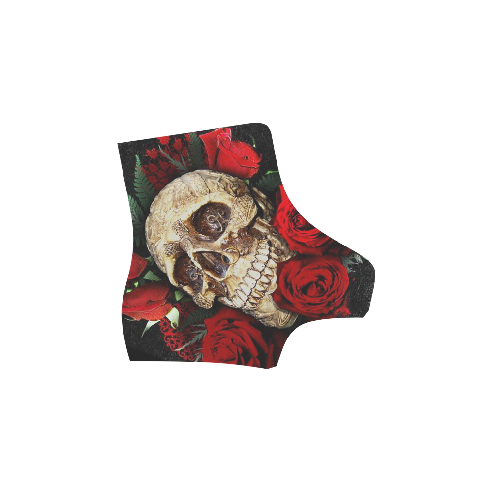 Skull with Flower Martin Boots For Women Model 1203H