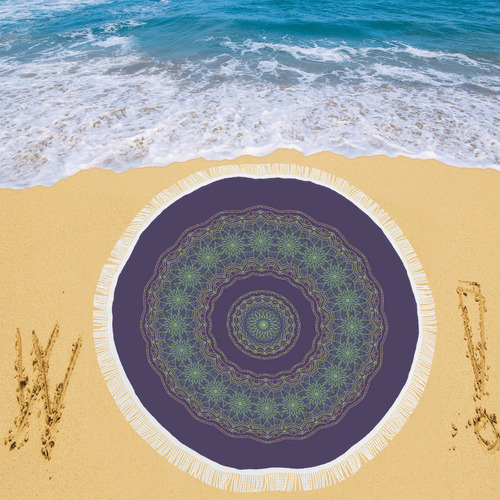 Lotus mandala Circular Beach Shawl 59"x 59"