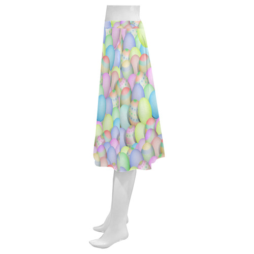 Pastel Colored Easter Eggs Mnemosyne Women's Crepe Skirt (Model D16)