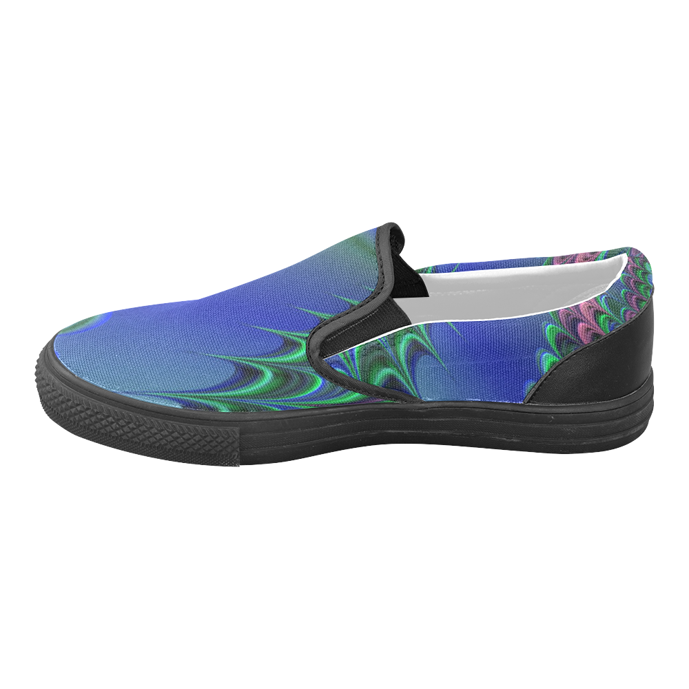 Gorgeous Fractal For You 16B by JamColors Men's Unusual Slip-on Canvas Shoes (Model 019)
