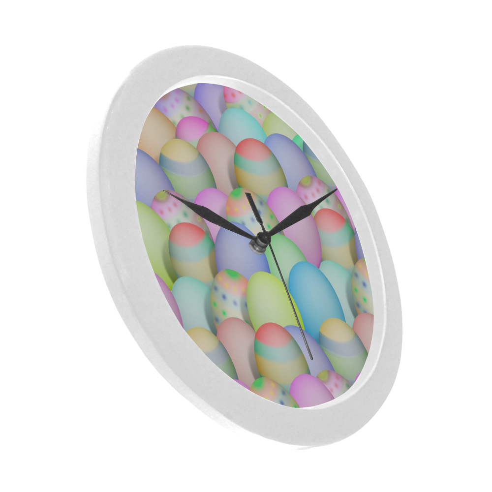 Pastel Colored Easter Eggs Circular Plastic Wall clock