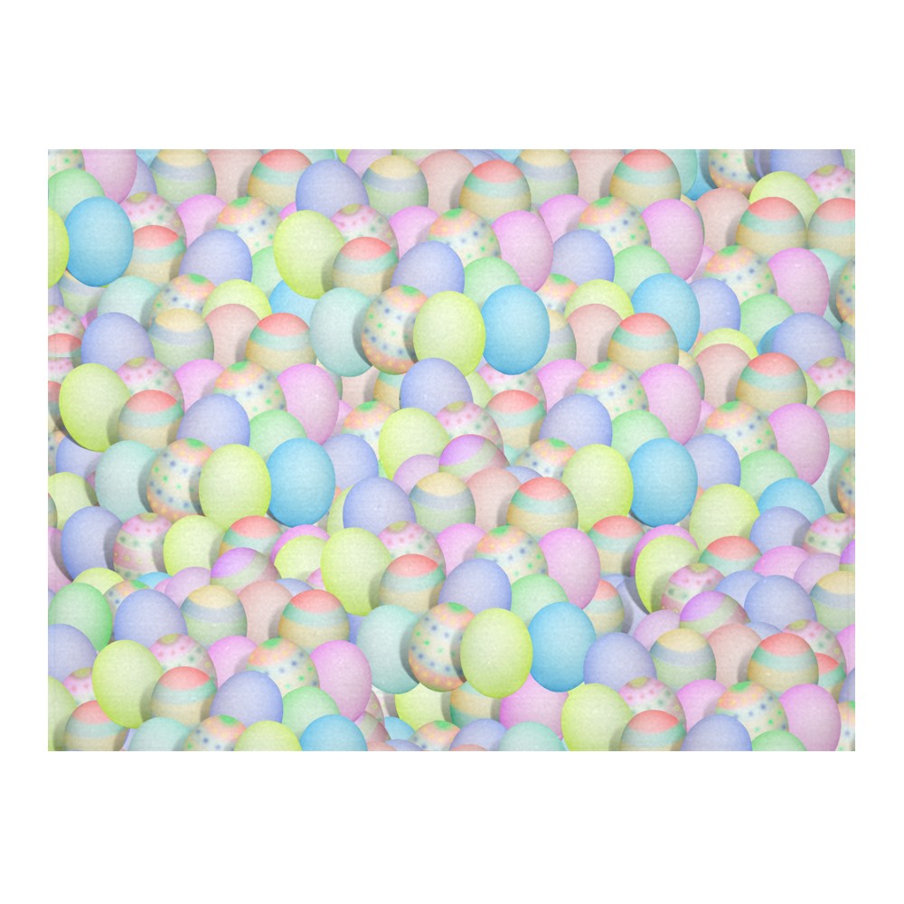 Pastel Colored Easter Eggs Cotton Linen Tablecloth 52"x 70"