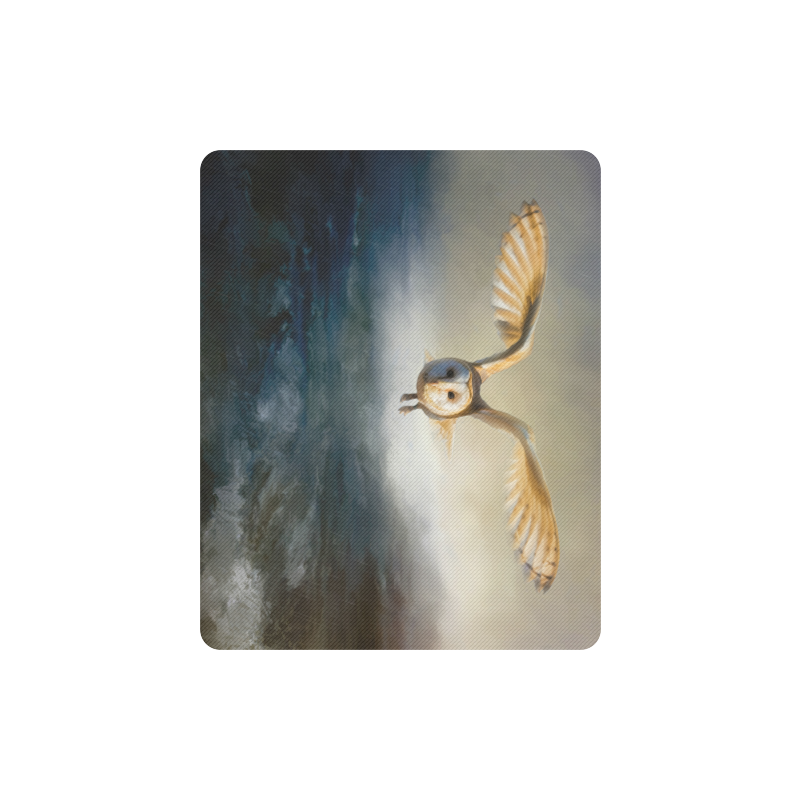 An barn owl flies over the lake Rectangle Mousepad