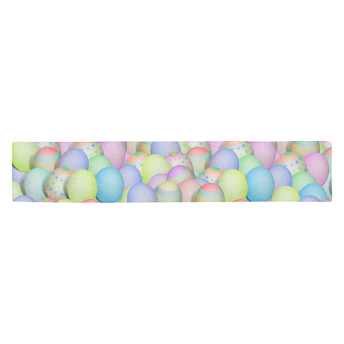 Pastel Colored Easter Eggs Table Runner 14x72 inch