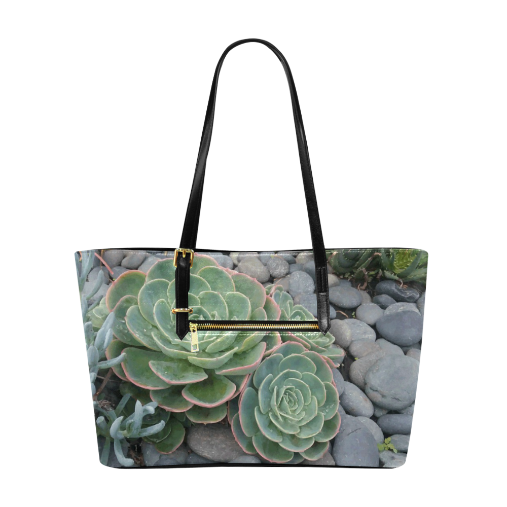 Beautiful Green Cactus Zen Garden Euramerican Tote Bag/Large (Model 1656)