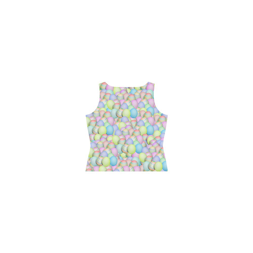Pastel Colored Easter Eggs Sleeveless Splicing Shift Dress(Model D17)
