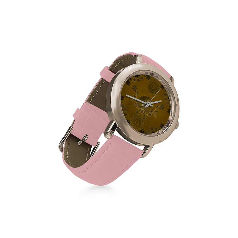 Wonderful mandala of toucan Women's Rose Gold Leather Strap Watch(Model 201)