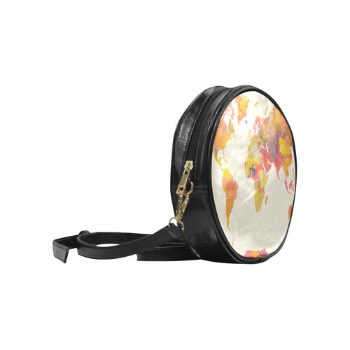 world map Round Sling Bag (Model 1647)