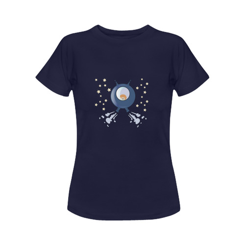 Hedgehog in space. spacecraft. Women's Classic T-Shirt (Model T17）